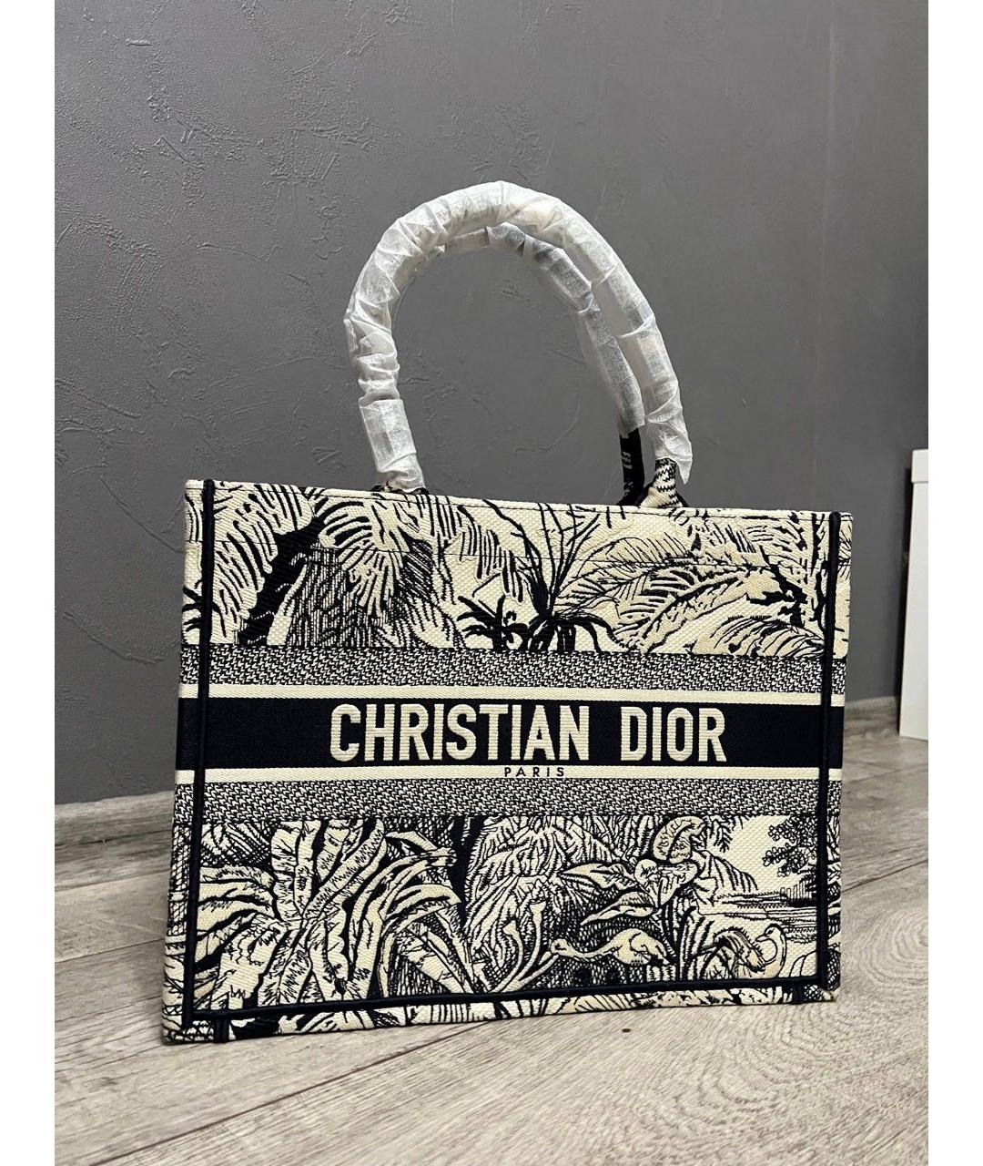 CHRISTIAN DIOR Бежевая жаккардовая сумка тоут, фото 9