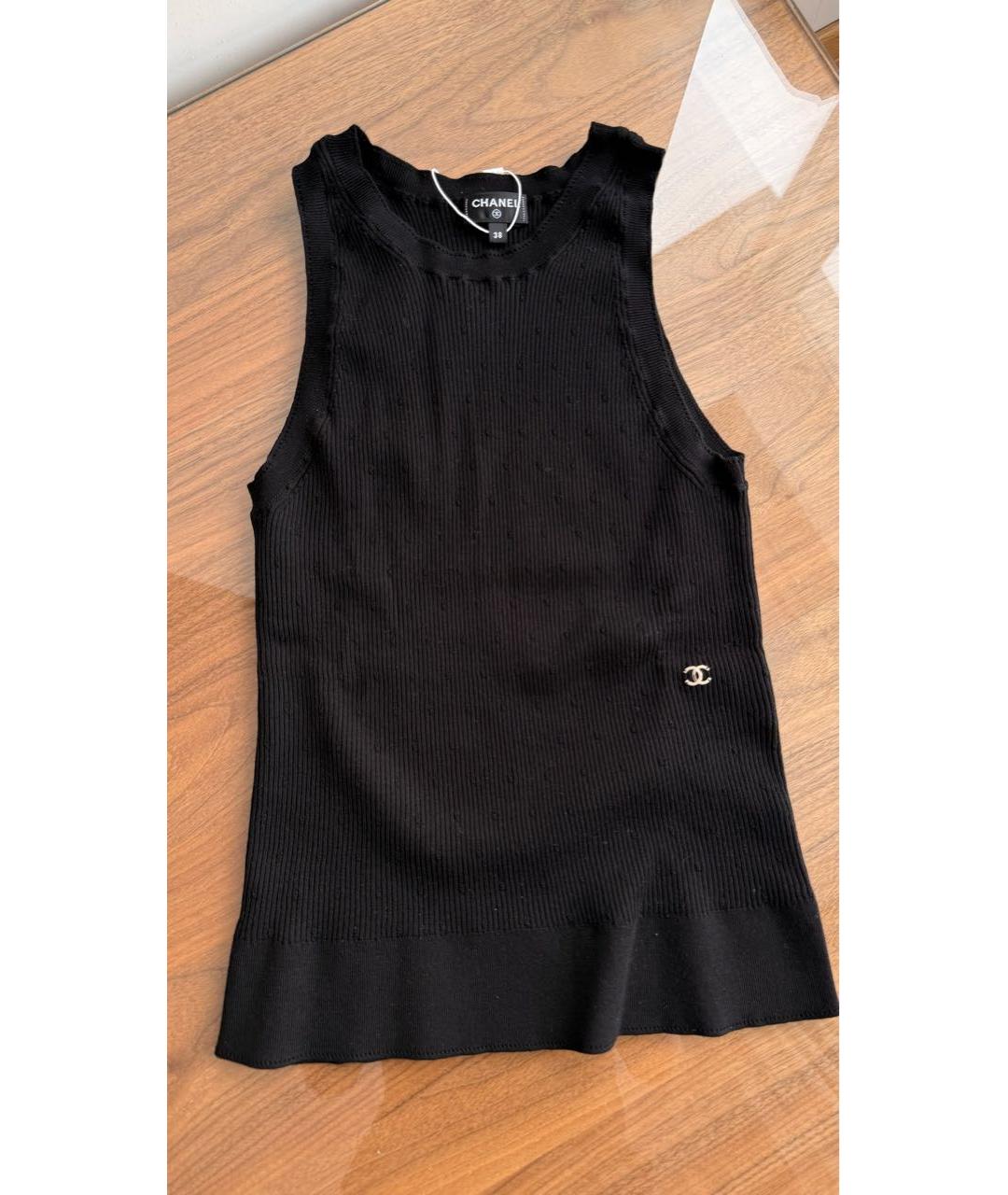 CHANEL Черная майка, фото 2
