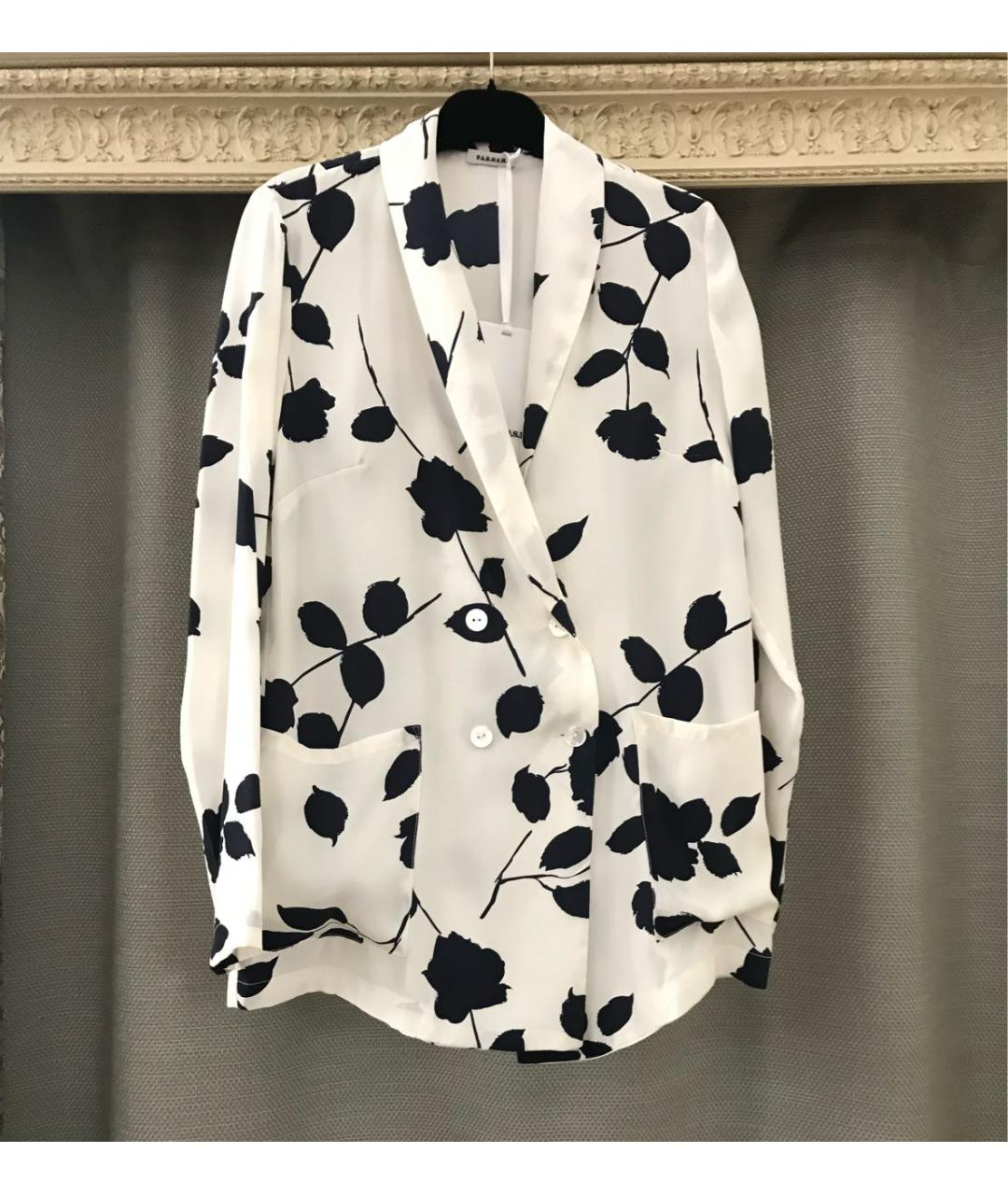 P.A.R.O.S.H. Белый шелковый жакет/пиджак, фото 6