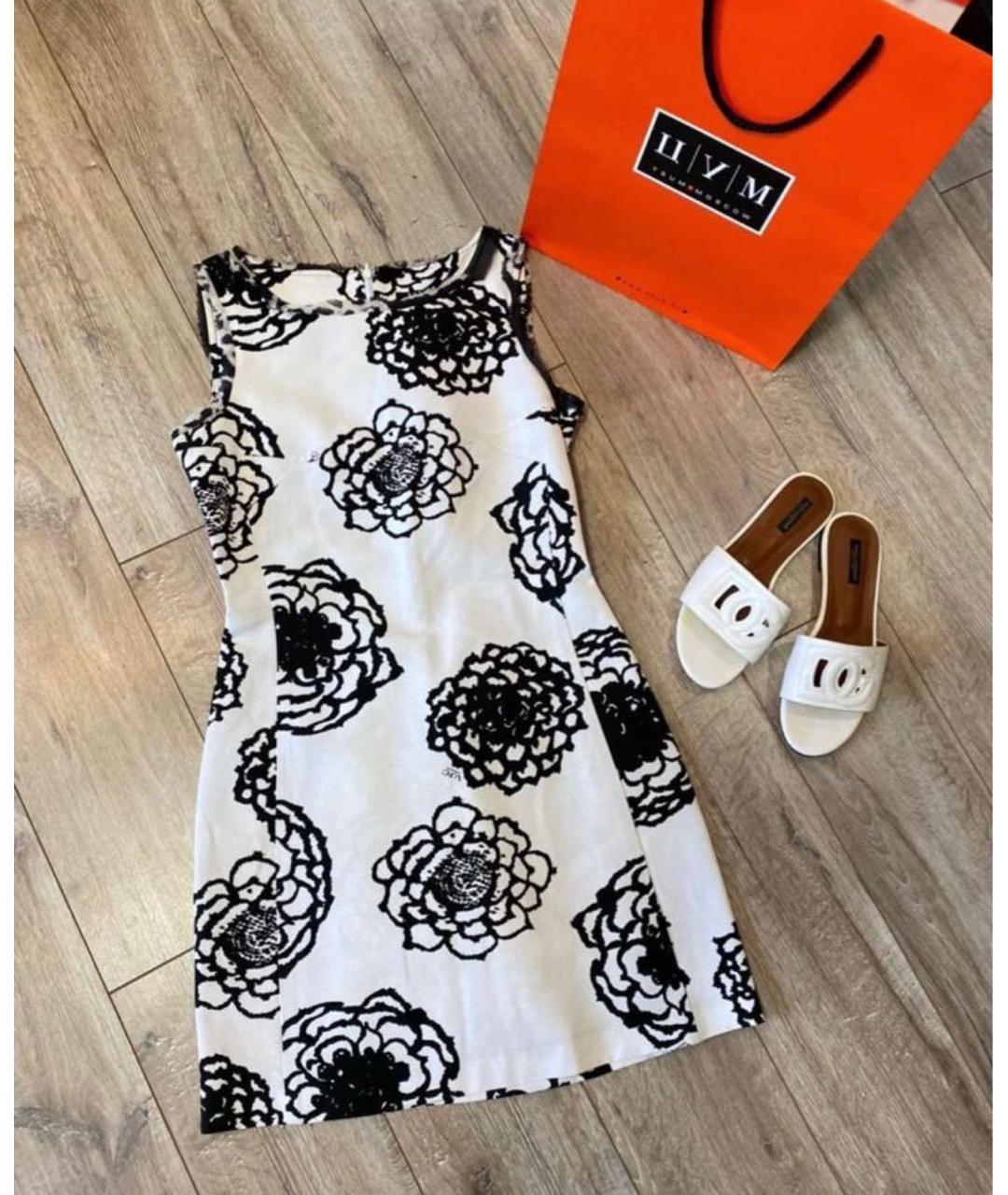 VERSACE Белое хлопковое повседневное платье, фото 4