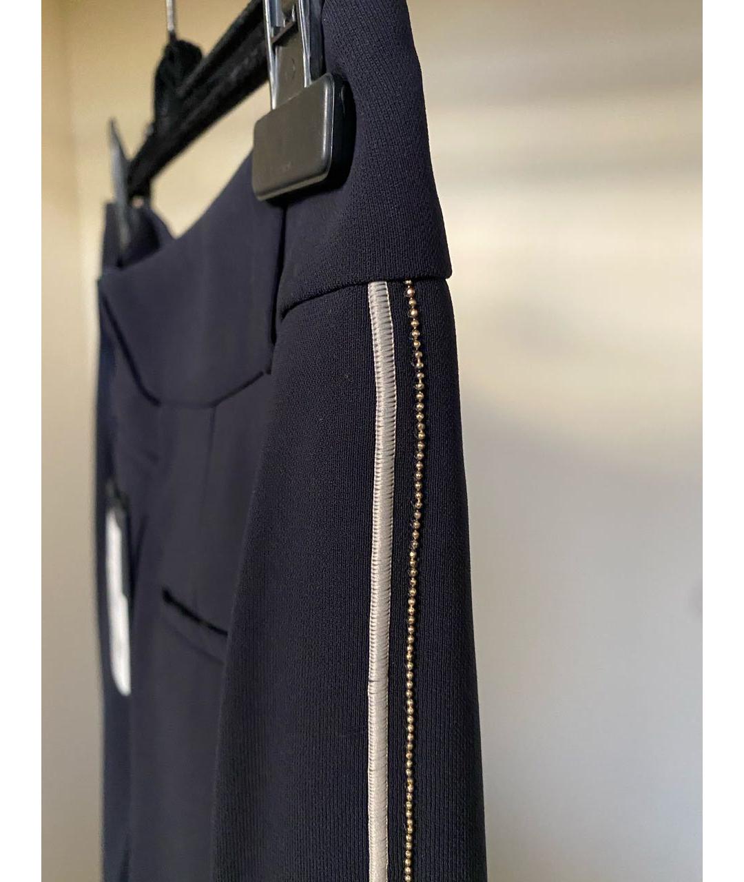 PESERICO Темно-синие полиэстеровые прямые брюки, фото 6