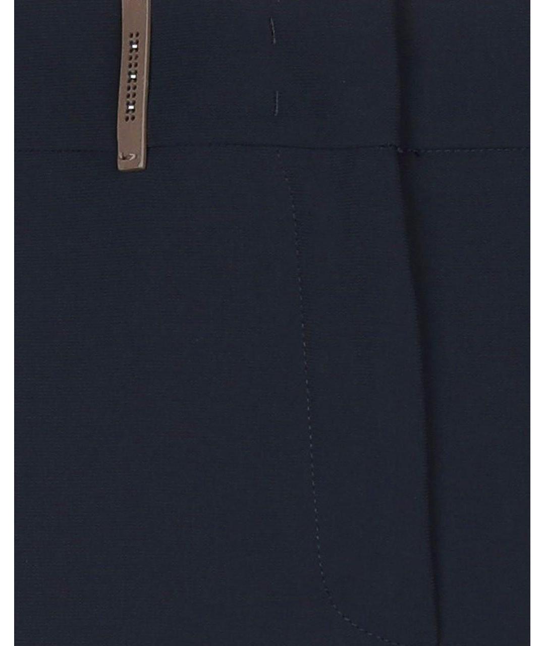 PESERICO Темно-синие полиэстеровые прямые брюки, фото 4