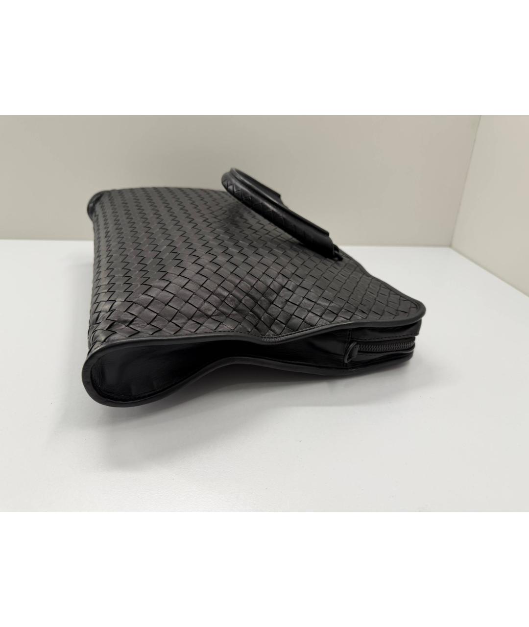 BOTTEGA VENETA Черный кожаный портфель, фото 9