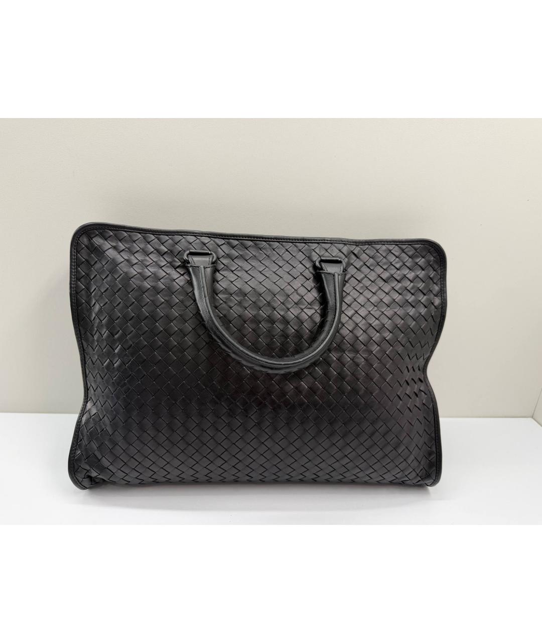 BOTTEGA VENETA Черный кожаный портфель, фото 8