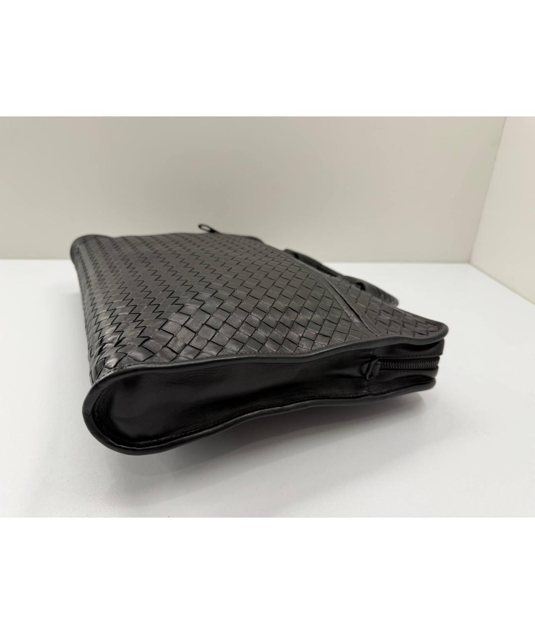 BOTTEGA VENETA Черный кожаный портфель, фото 7