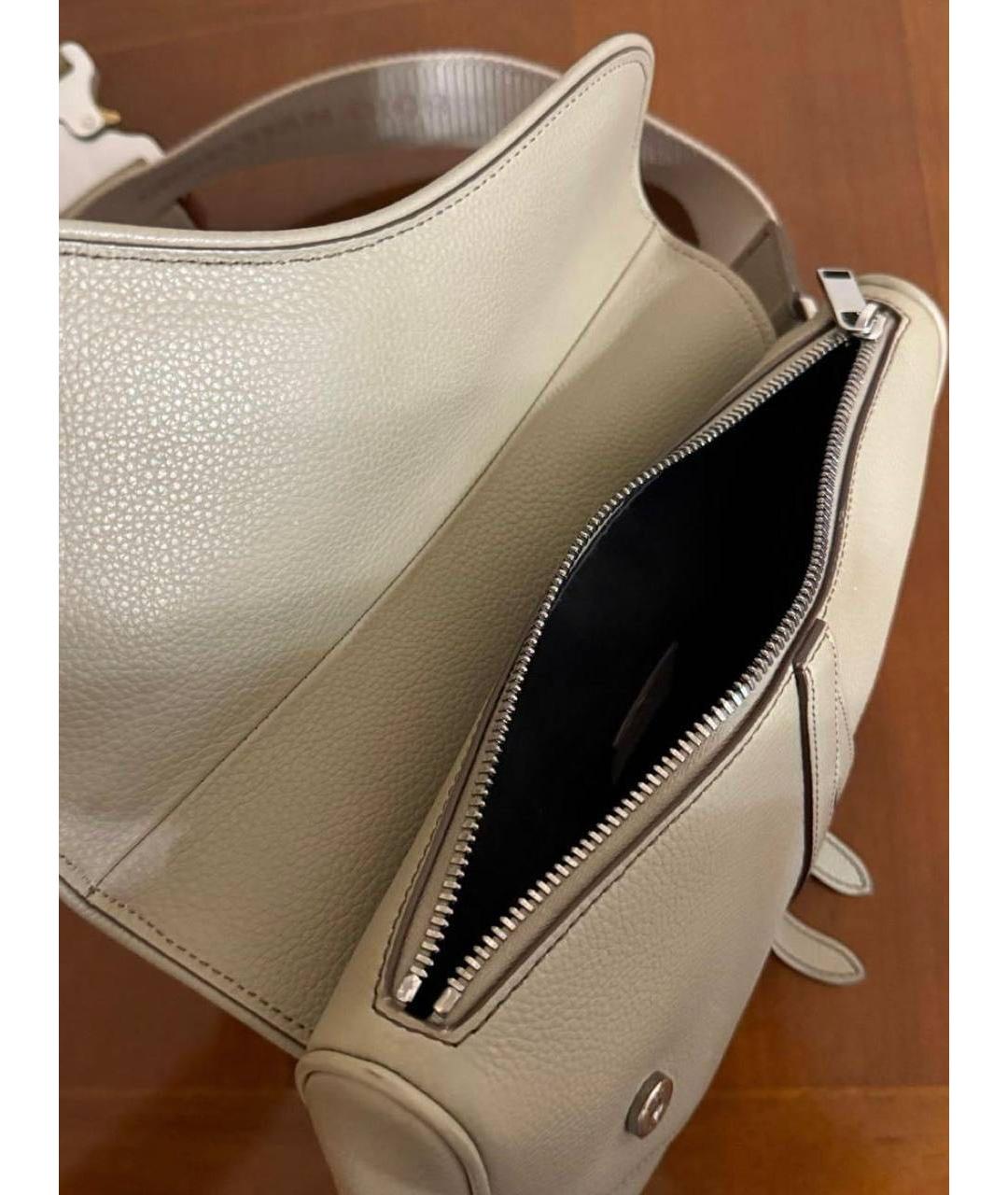CHRISTIAN DIOR Бежевая кожаная сумка на плечо, фото 4