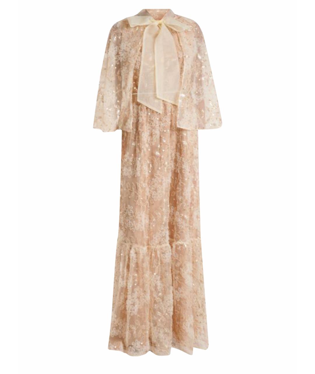 SELF-PORTRAIT Бежевое кружевное вечернее платье, фото 1
