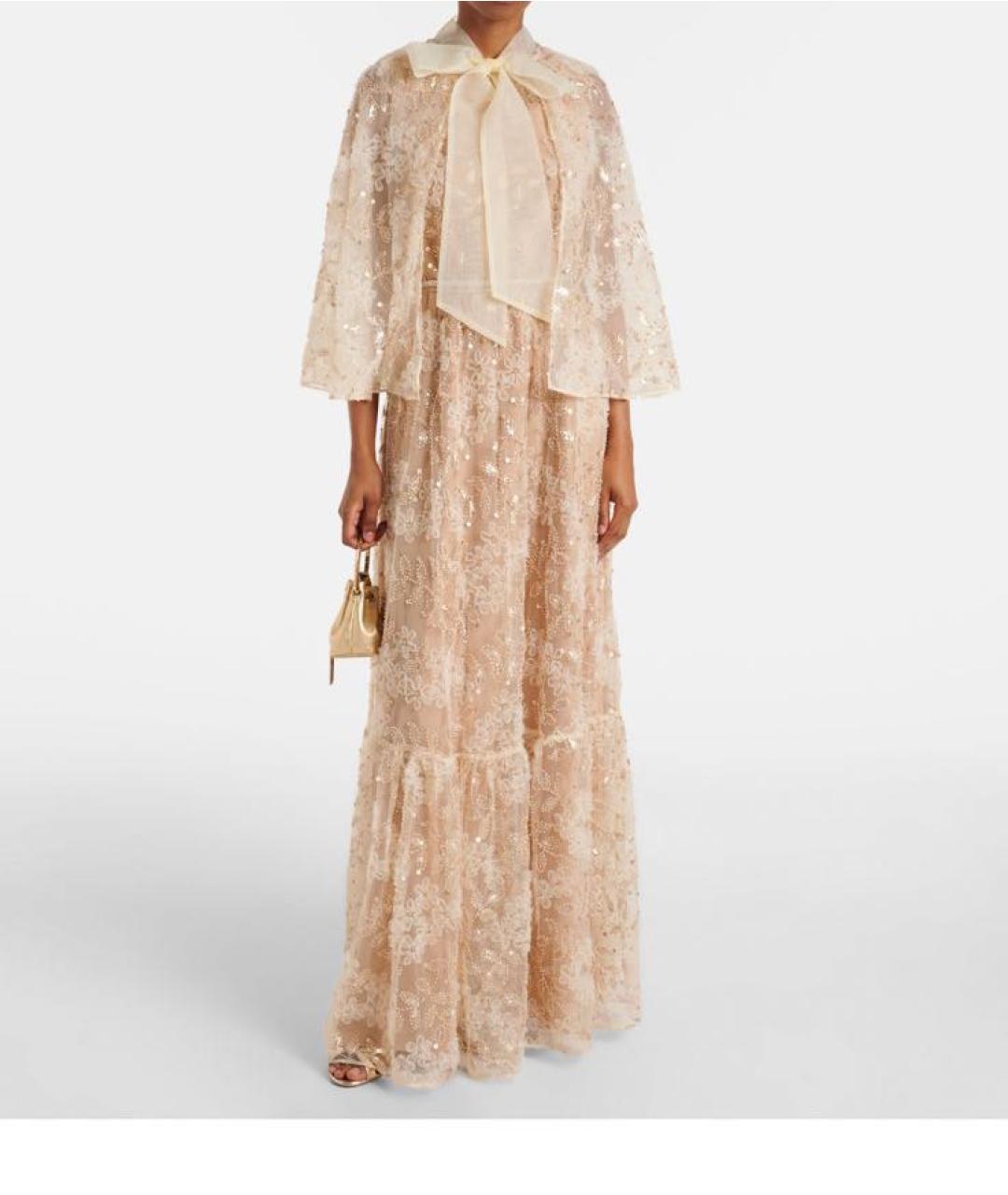 SELF-PORTRAIT Бежевое кружевное вечернее платье, фото 5