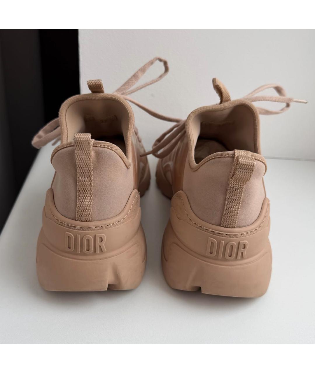 CHRISTIAN DIOR Бежевые текстильные кроссовки, фото 4