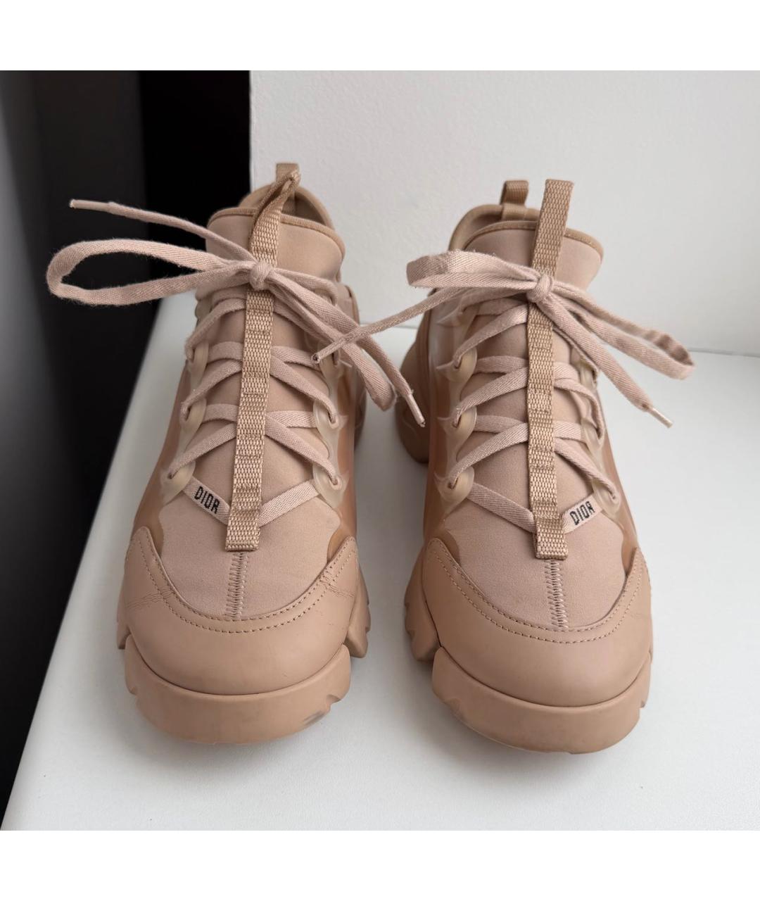 CHRISTIAN DIOR Бежевые текстильные кроссовки, фото 3