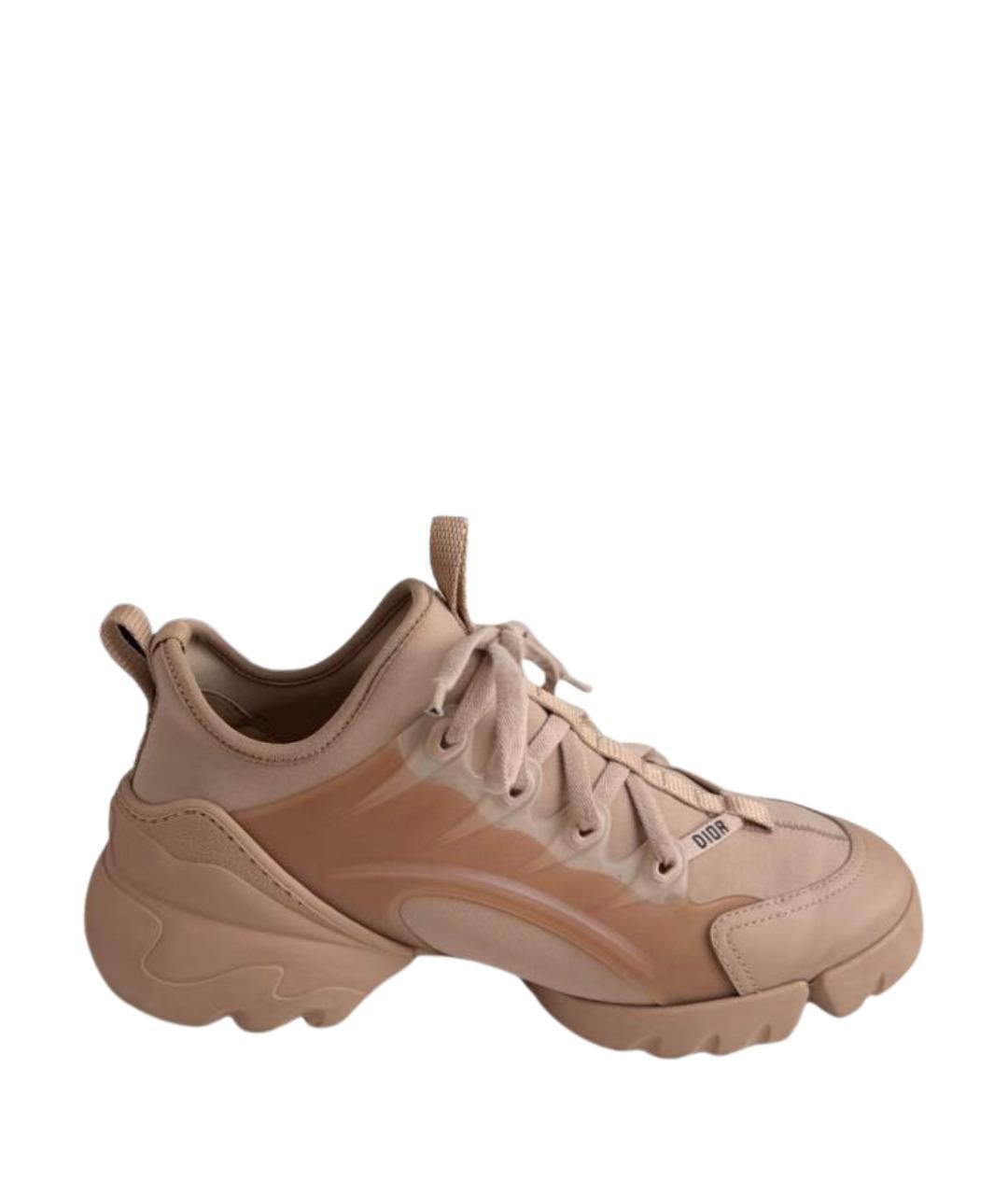 CHRISTIAN DIOR Бежевые текстильные кроссовки, фото 1