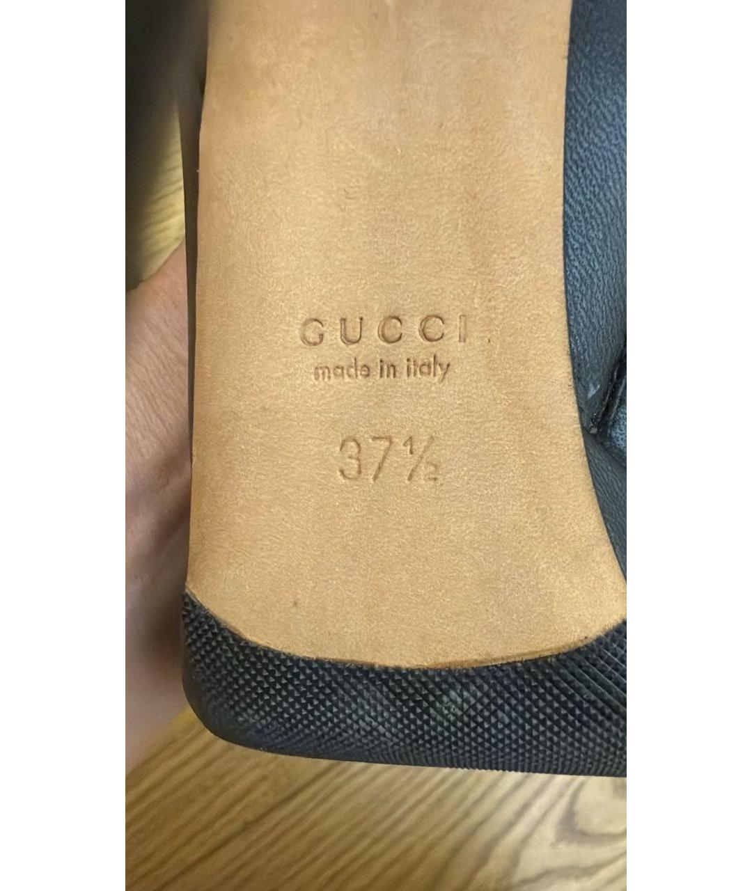 GUCCI Черные кожаные сапоги, фото 2