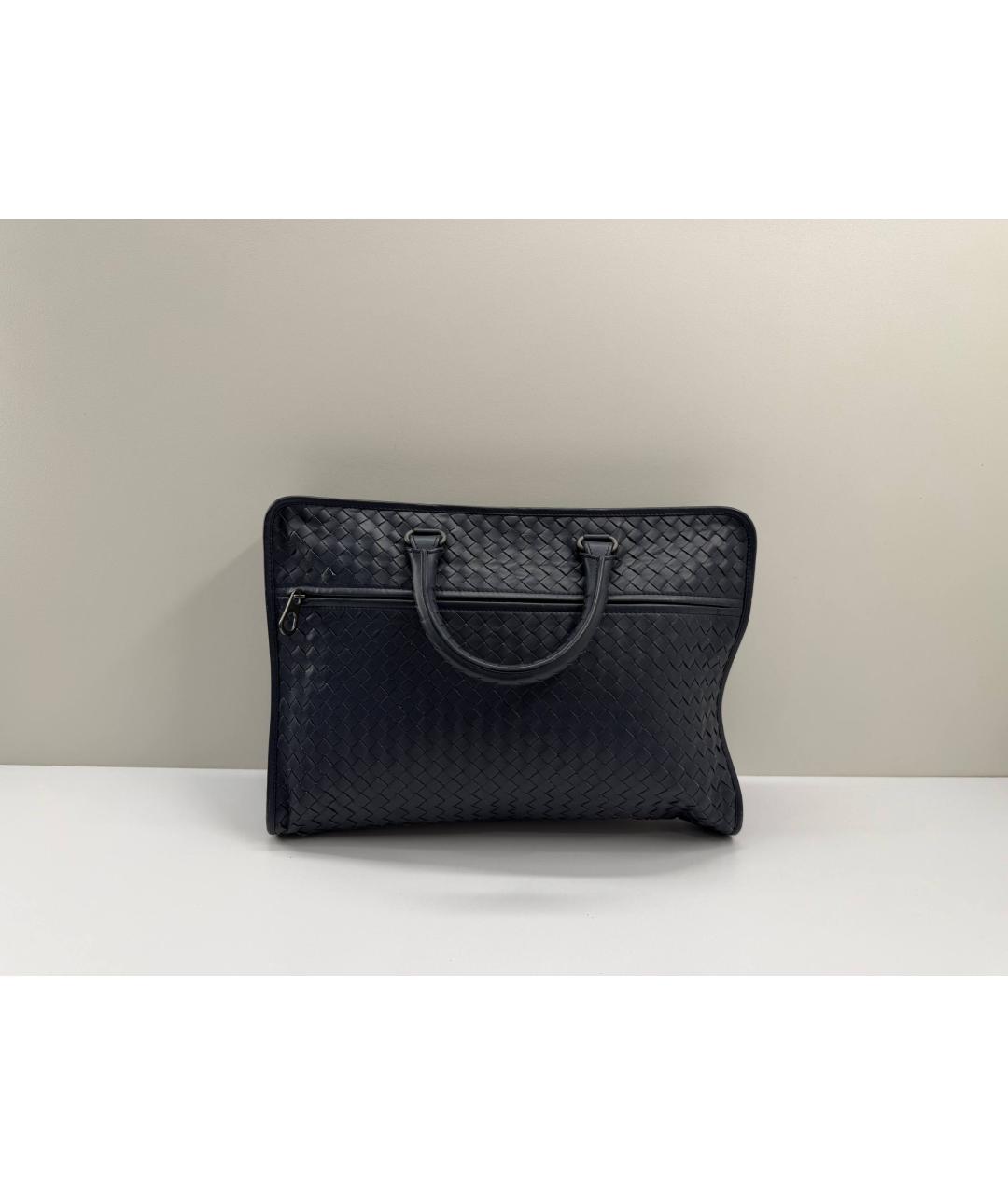 BOTTEGA VENETA Синий кожаный портфель, фото 9