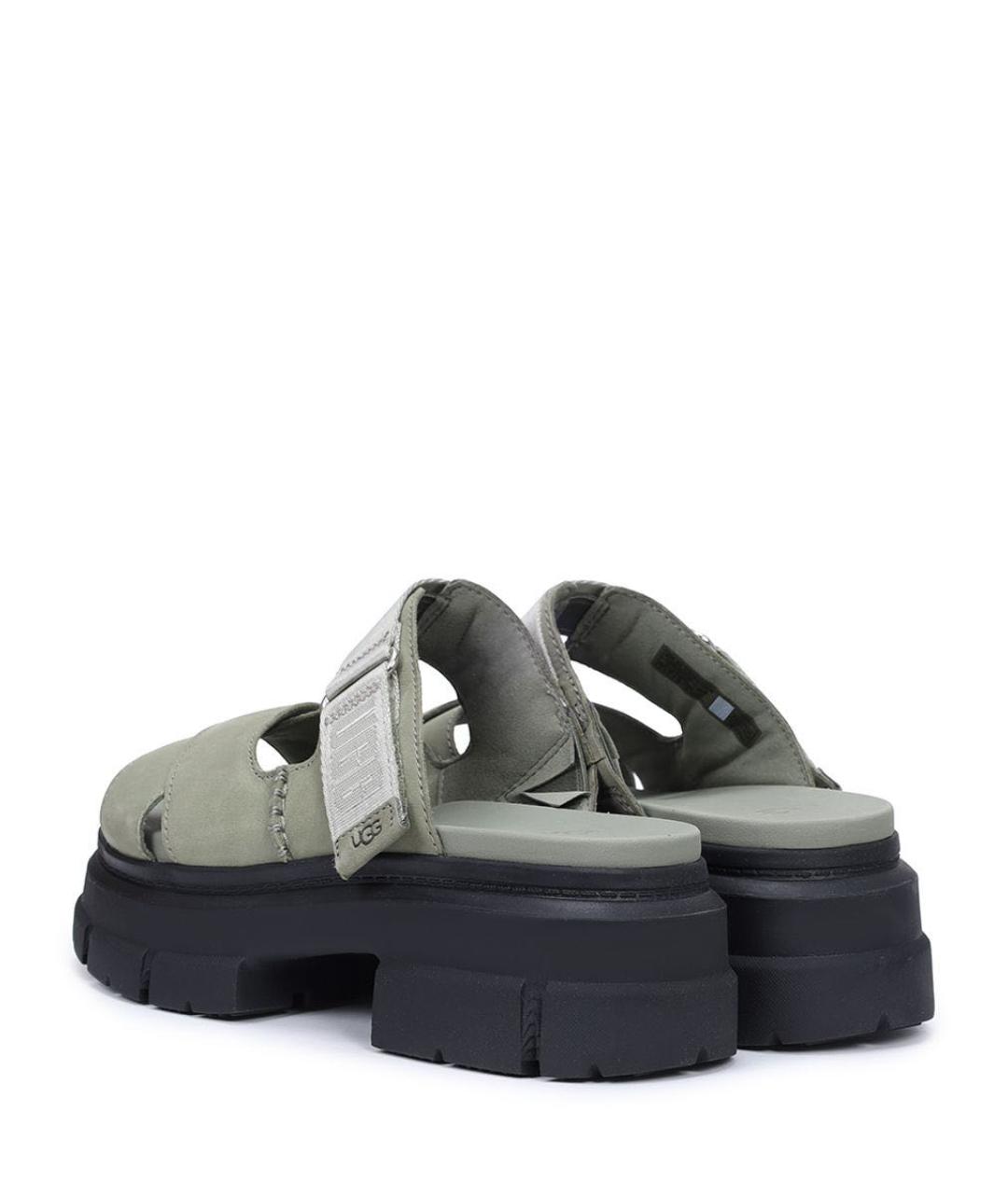 UGG AUSTRALIA Хаки нубуковые сандалии, фото 4