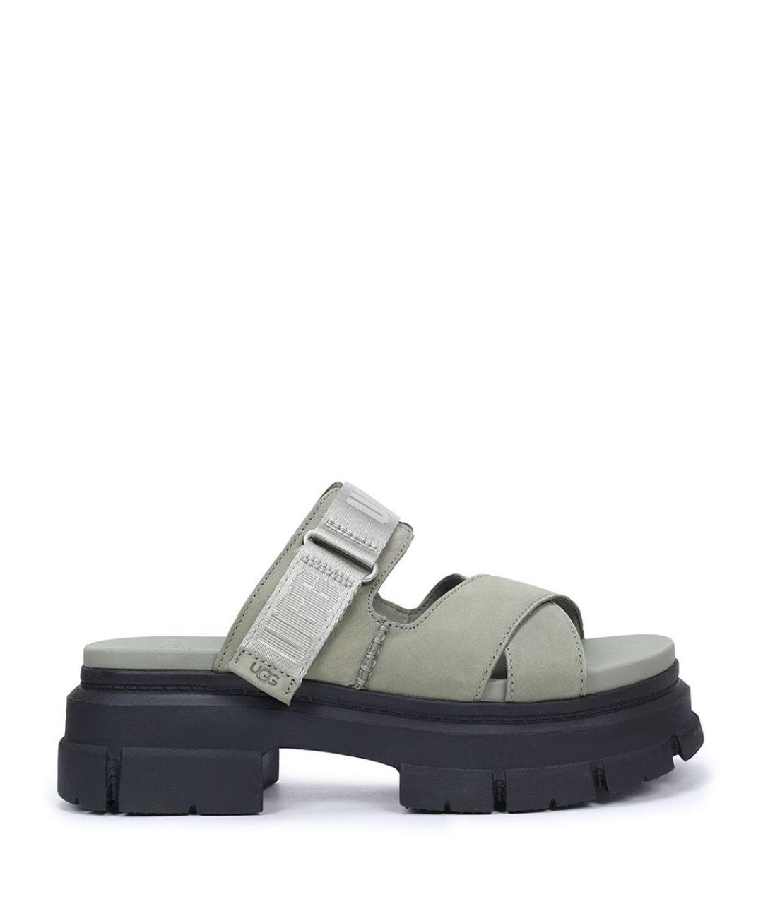 UGG AUSTRALIA Хаки нубуковые сандалии, фото 1