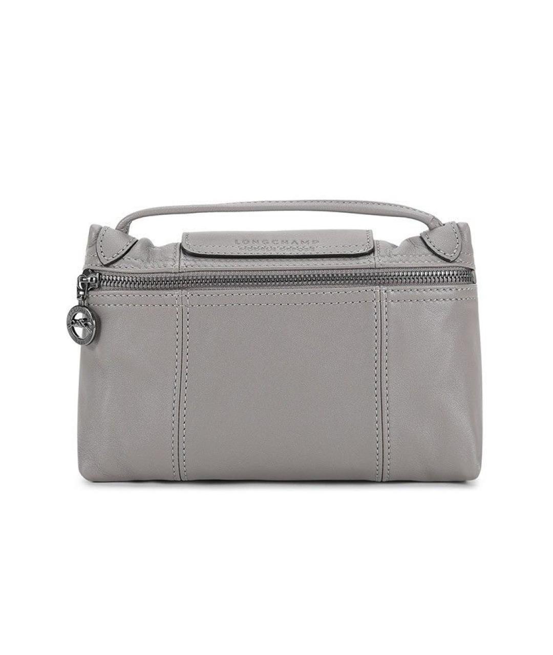 LONGCHAMP Серая кожаная сумка через плечо, фото 3