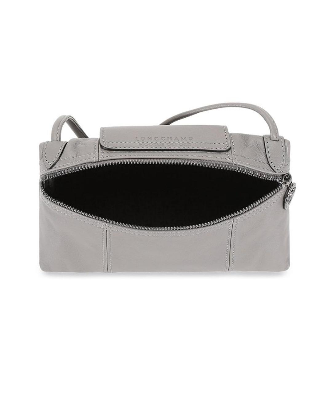 LONGCHAMP Серая кожаная сумка через плечо, фото 5