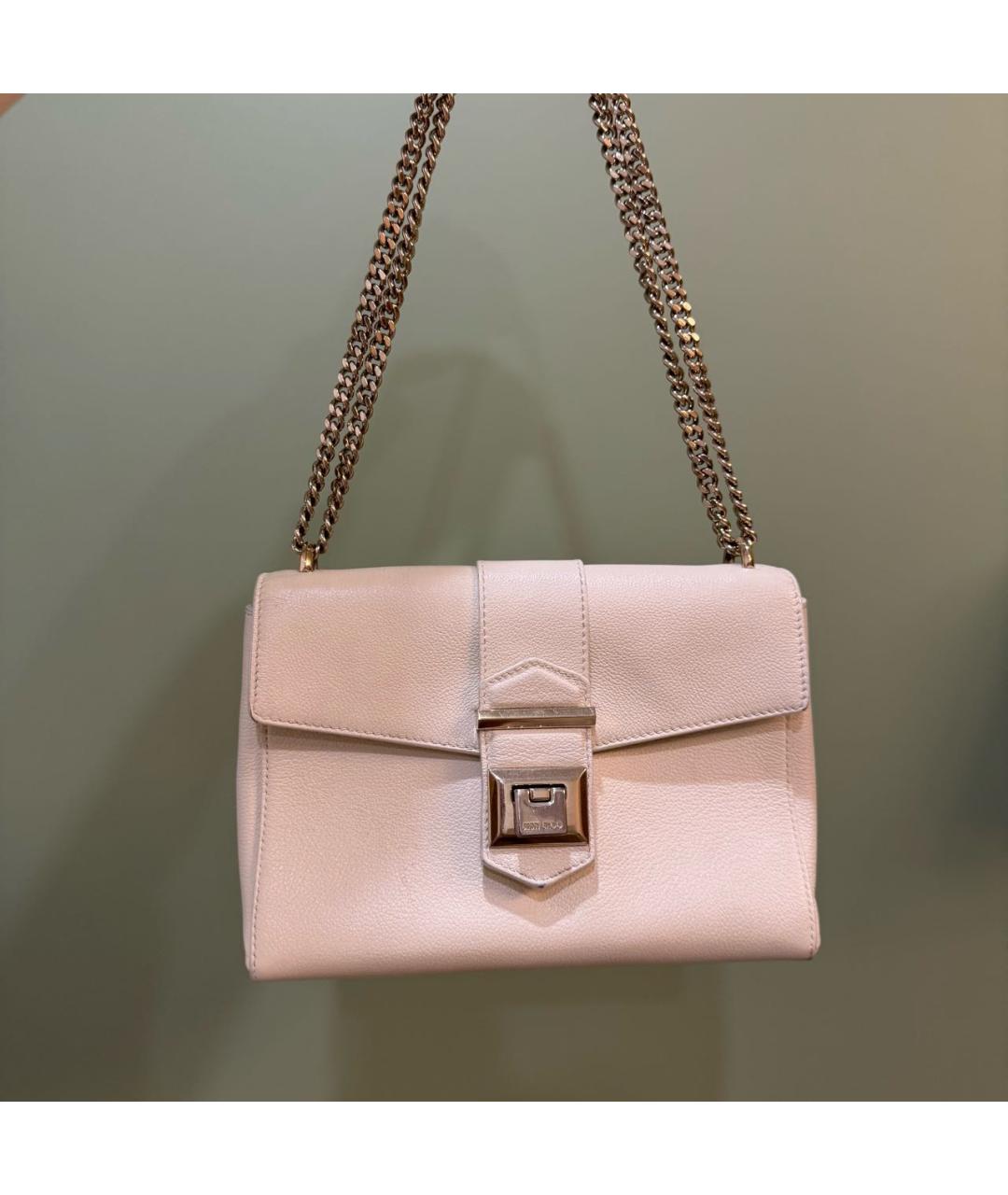 JIMMY CHOO Белая кожаная сумка через плечо, фото 9