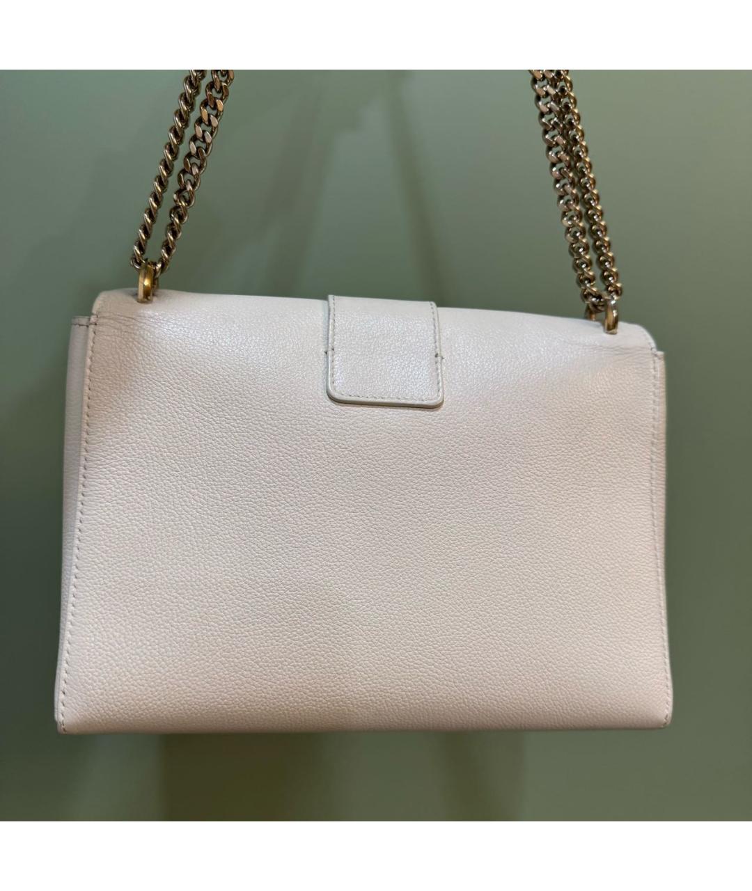 JIMMY CHOO Белая кожаная сумка через плечо, фото 2