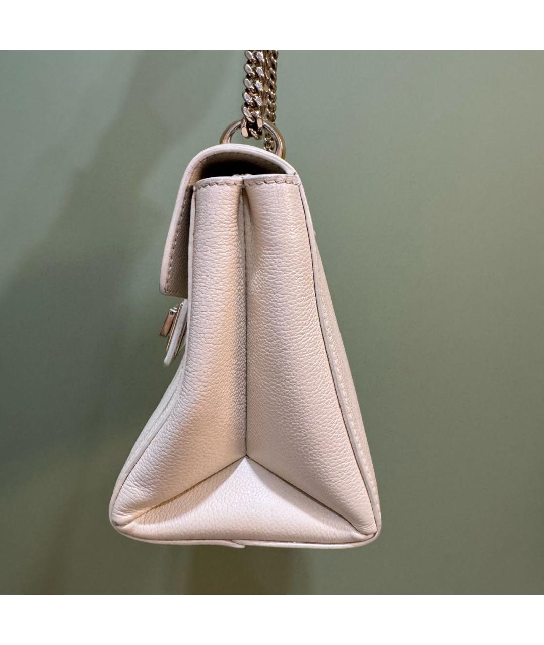 JIMMY CHOO Белая кожаная сумка через плечо, фото 3