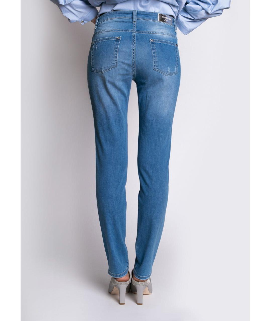 D.EXTERIOR Голубые хлопко-эластановые джинсы слим, фото 4