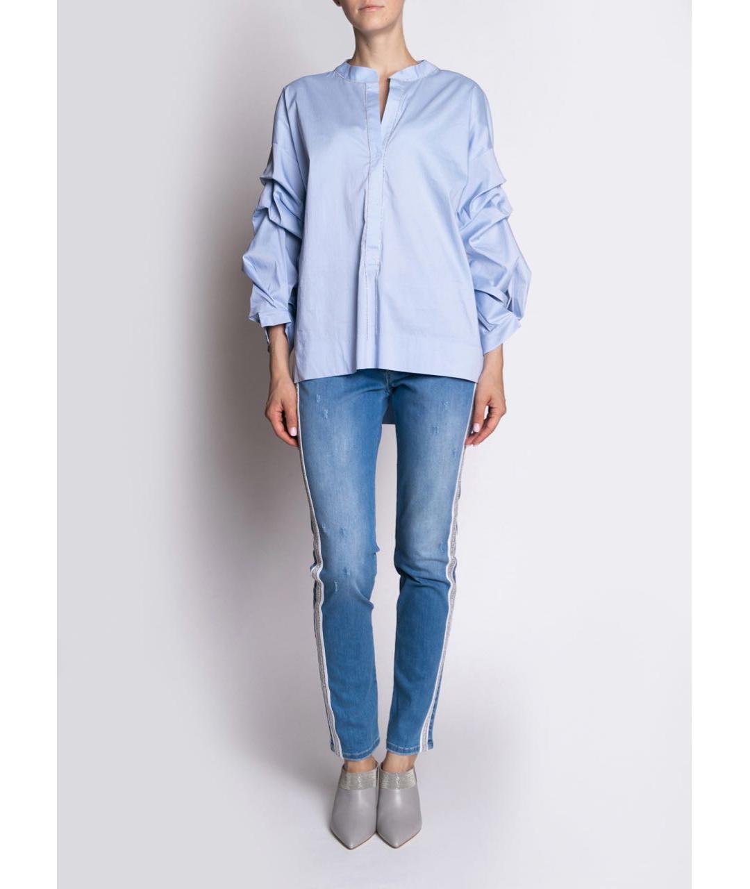 D.EXTERIOR Голубые хлопко-эластановые джинсы слим, фото 2