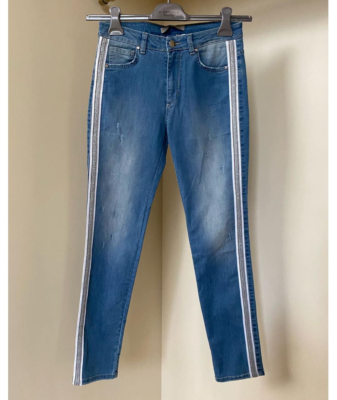D.EXTERIOR Голубые хлопко-эластановые джинсы слим, фото 7