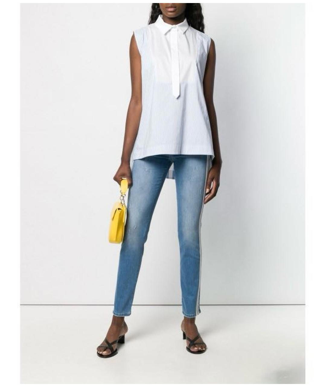 D.EXTERIOR Голубые хлопко-эластановые джинсы слим, фото 6