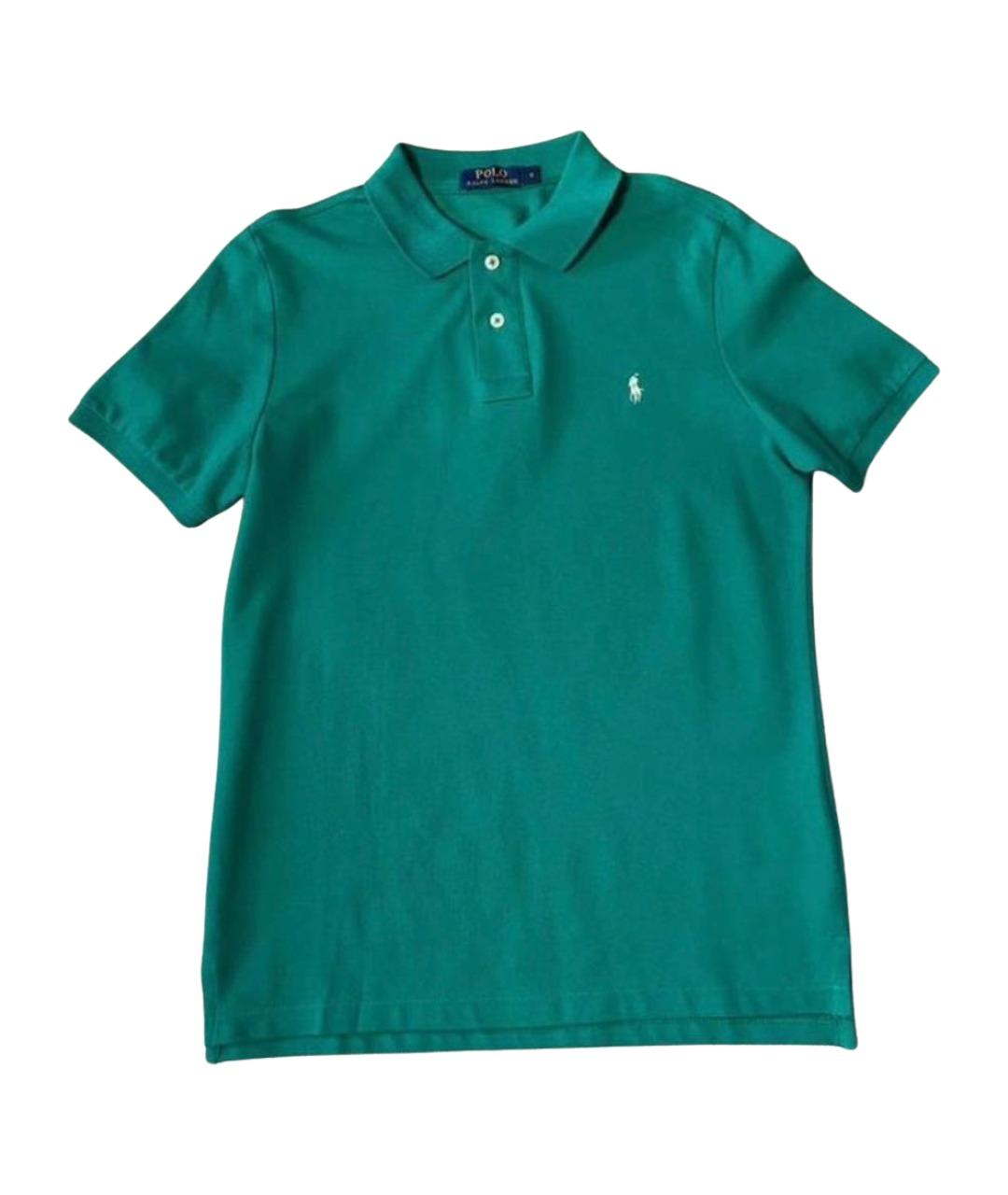 POLO RALPH LAUREN Зеленые хлопковое поло с коротким рукавом, фото 1