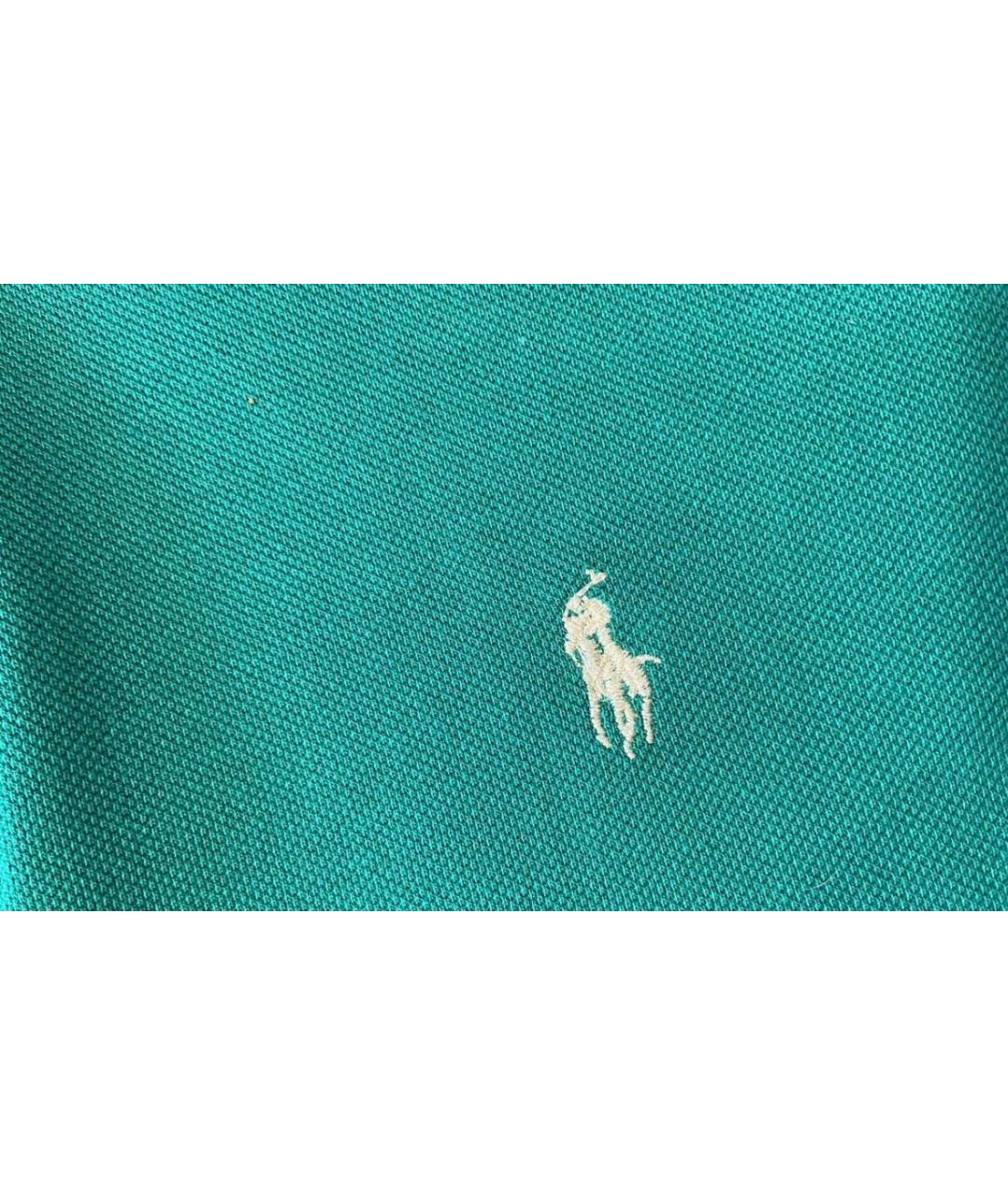 POLO RALPH LAUREN Зеленые хлопковое поло с коротким рукавом, фото 8