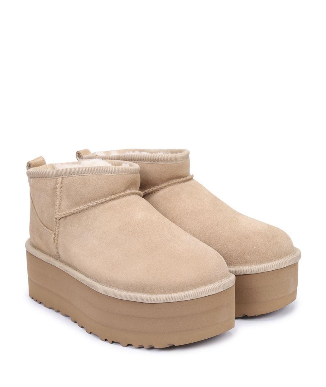 UGG AUSTRALIA Бежевые замшевые ботинки, фото 2