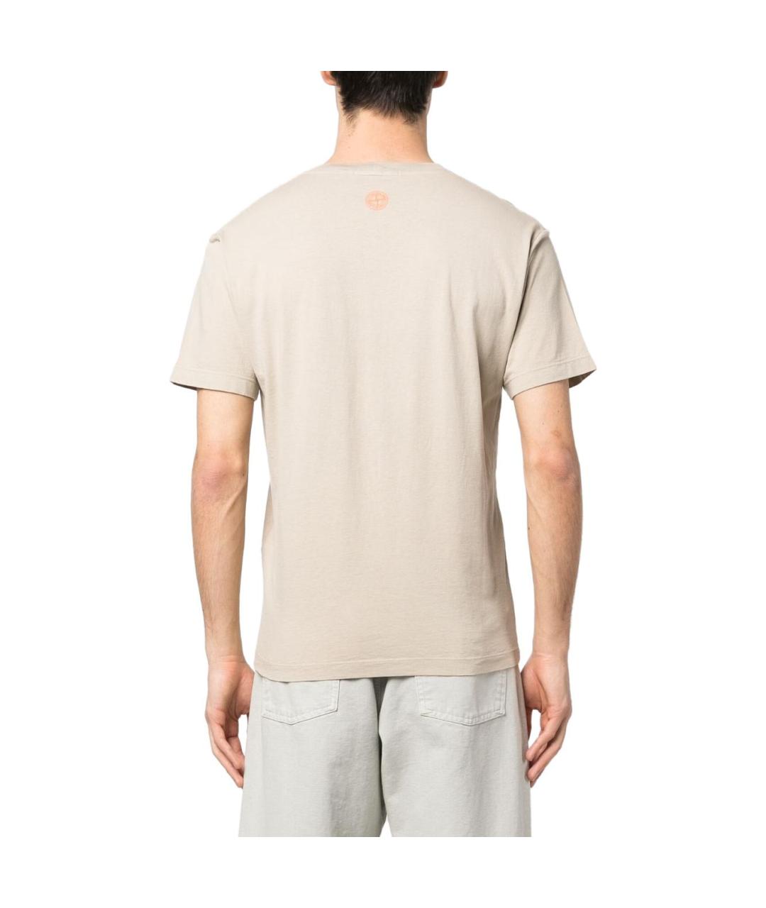 STONE ISLAND Бежевая футболка, фото 3