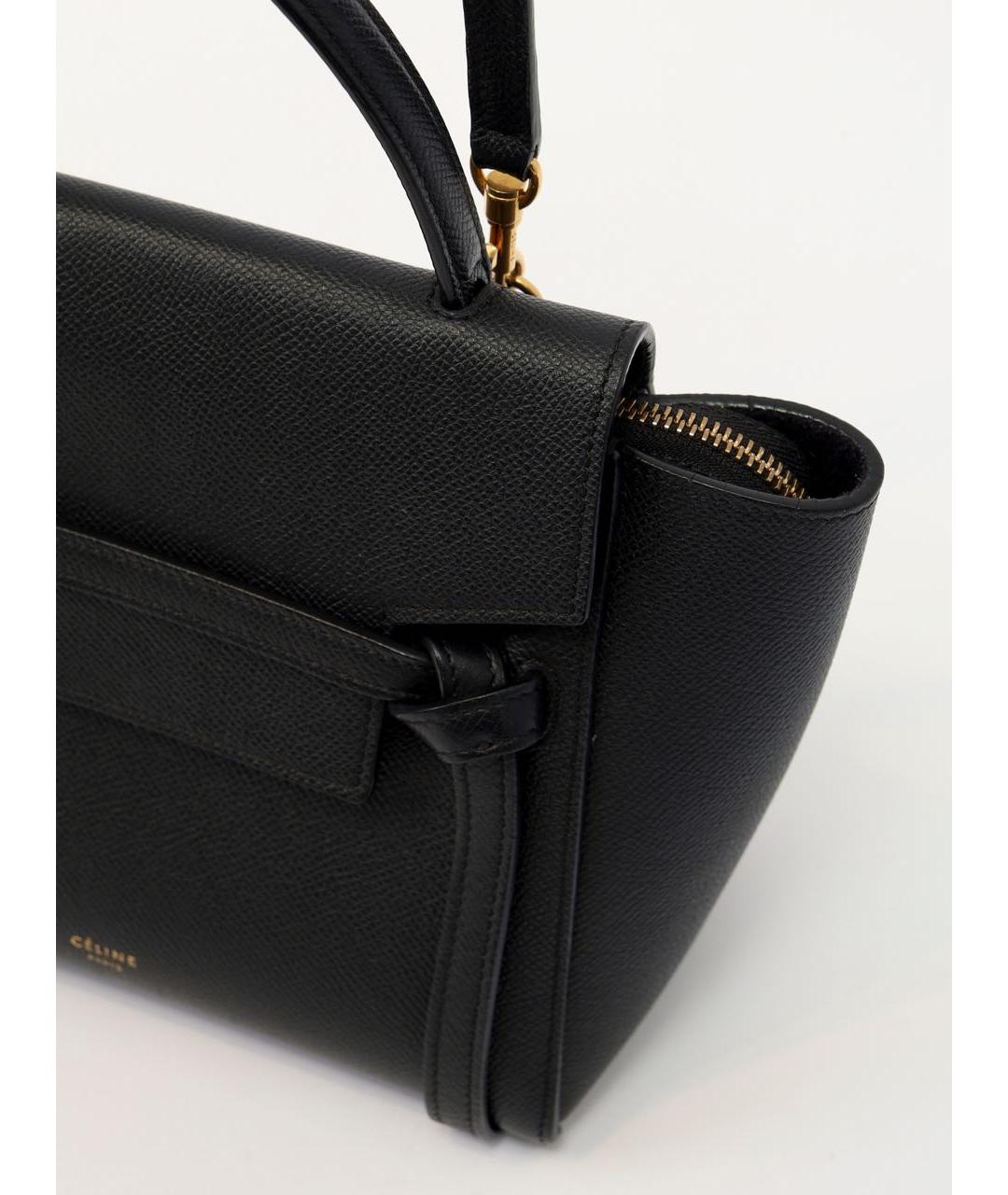 CELINE Черная кожаная сумка через плечо, фото 6