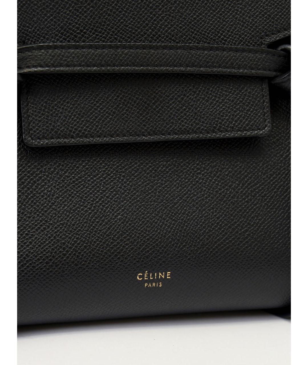 CELINE Черная кожаная сумка через плечо, фото 4