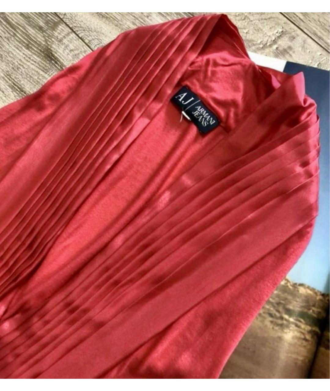 ARMANI JEANS Коралловое вискозное повседневное платье, фото 4