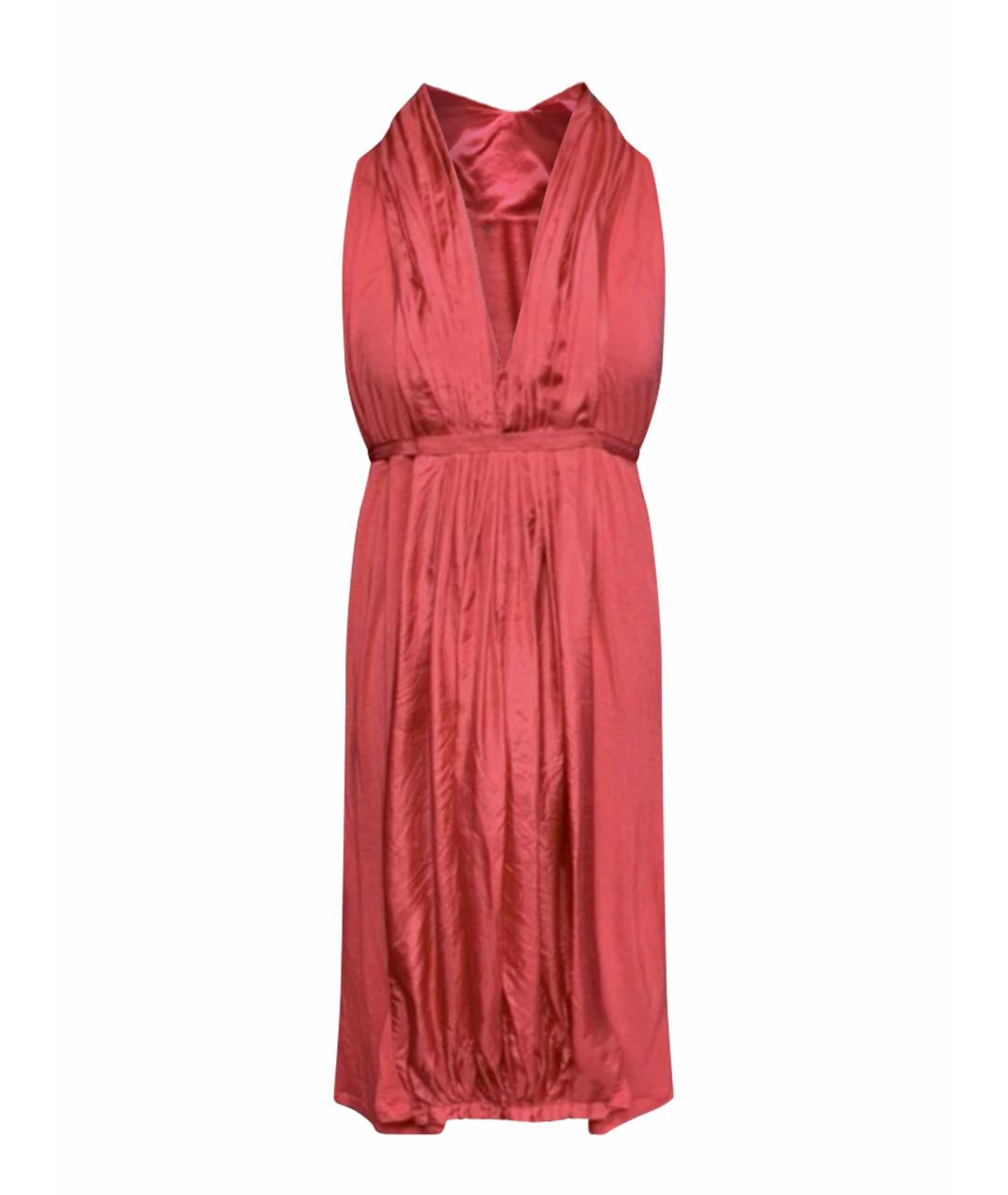 ARMANI JEANS Коралловое вискозное повседневное платье, фото 1