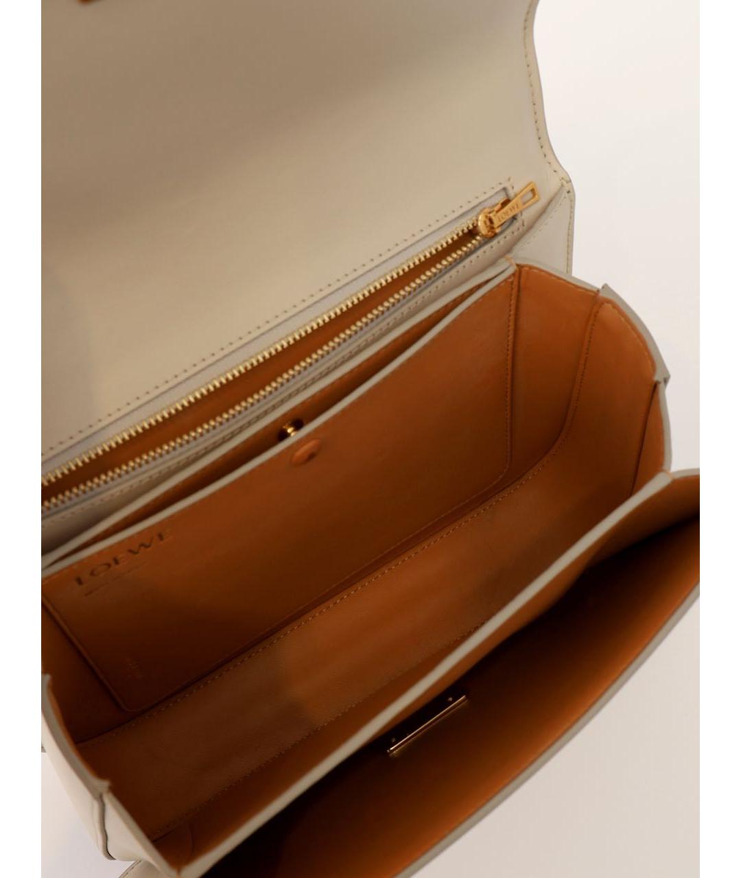 LOEWE Бежевая кожаная сумка через плечо, фото 6