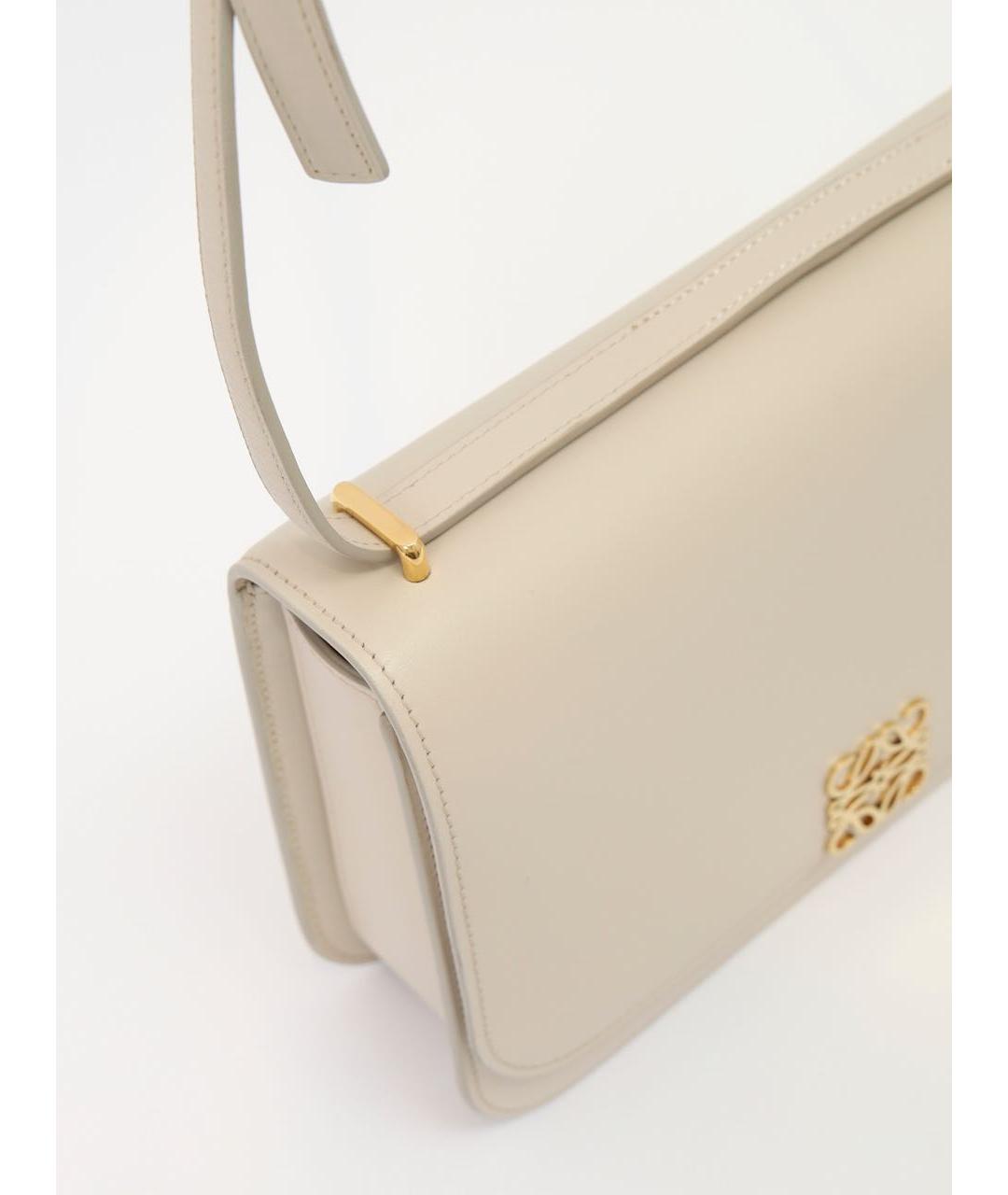 LOEWE Бежевая кожаная сумка через плечо, фото 5