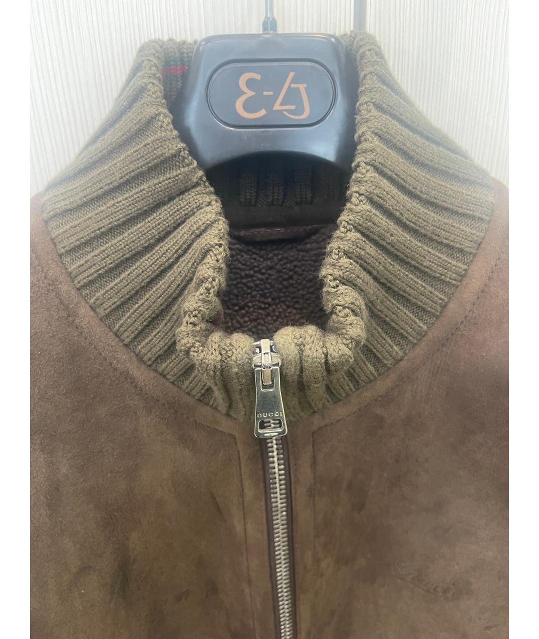 GUCCI Коричневая замшевая дубленка/шуба, фото 8
