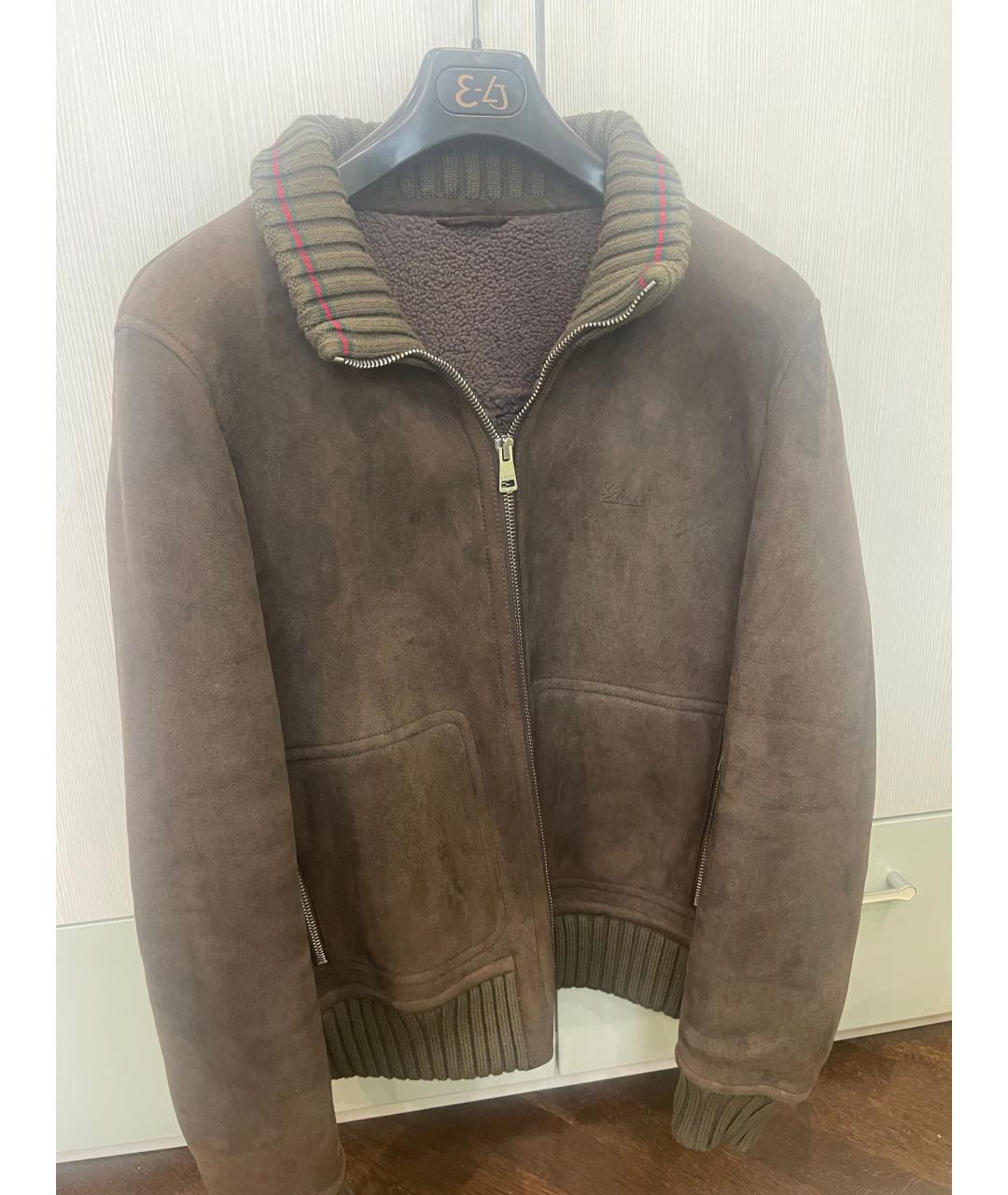 GUCCI Коричневая замшевая дубленка/шуба, фото 5