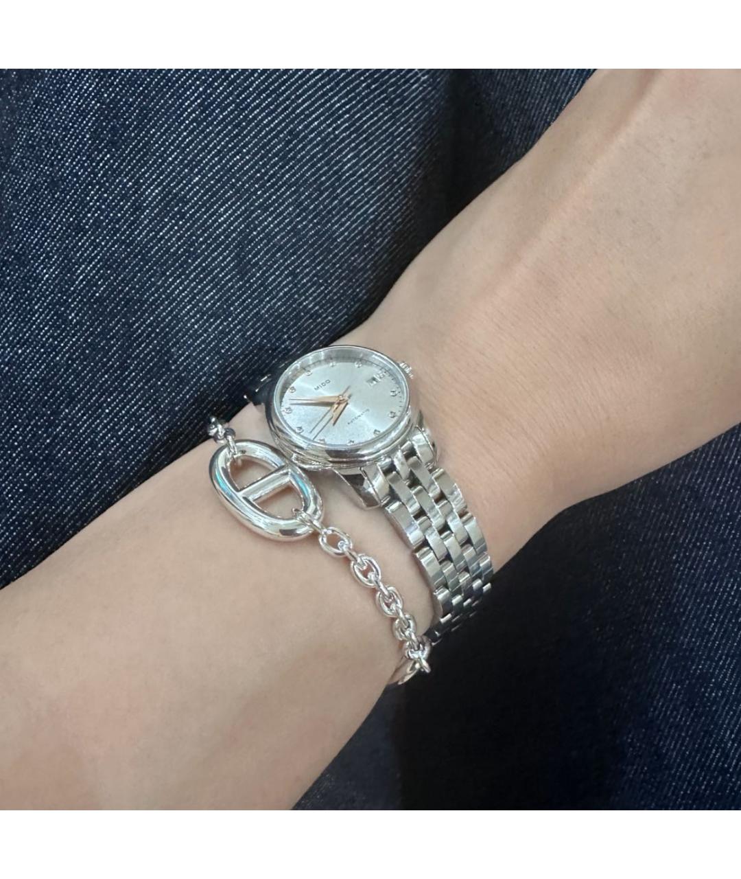 HERMES Серебрянный серебряный браслет, фото 3