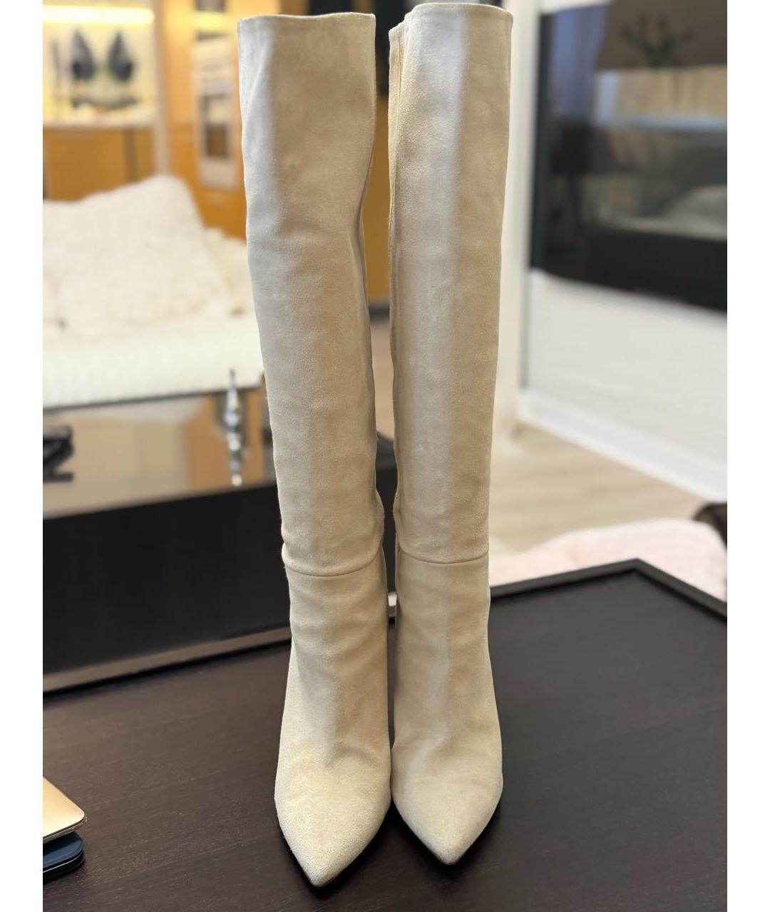 PARIS TEXAS Бежевые замшевые сапоги, фото 2