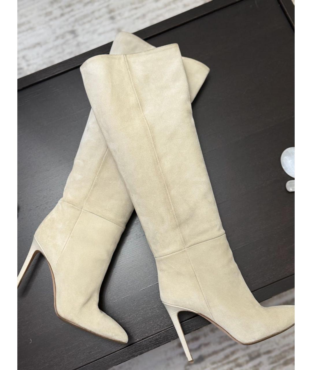 PARIS TEXAS Бежевые замшевые сапоги, фото 3