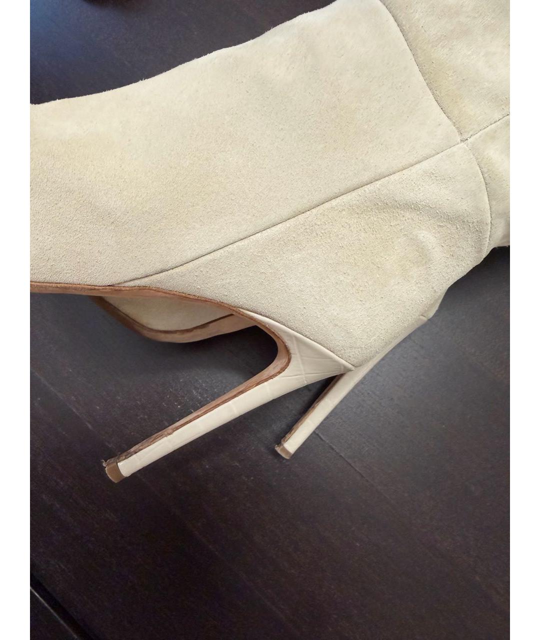 PARIS TEXAS Бежевые замшевые сапоги, фото 4