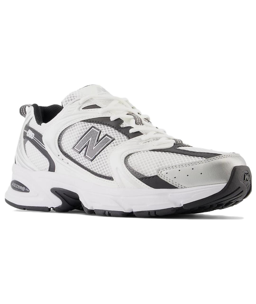 NEW BALANCE Белые текстильные кроссовки, фото 3