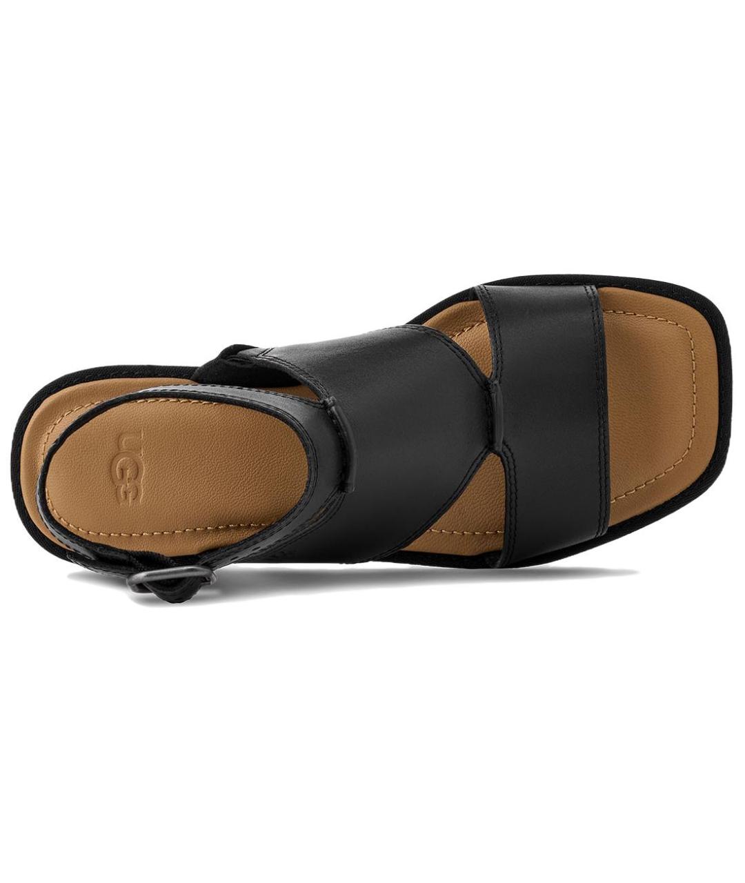 UGG AUSTRALIA Черные кожаные сандалии, фото 4