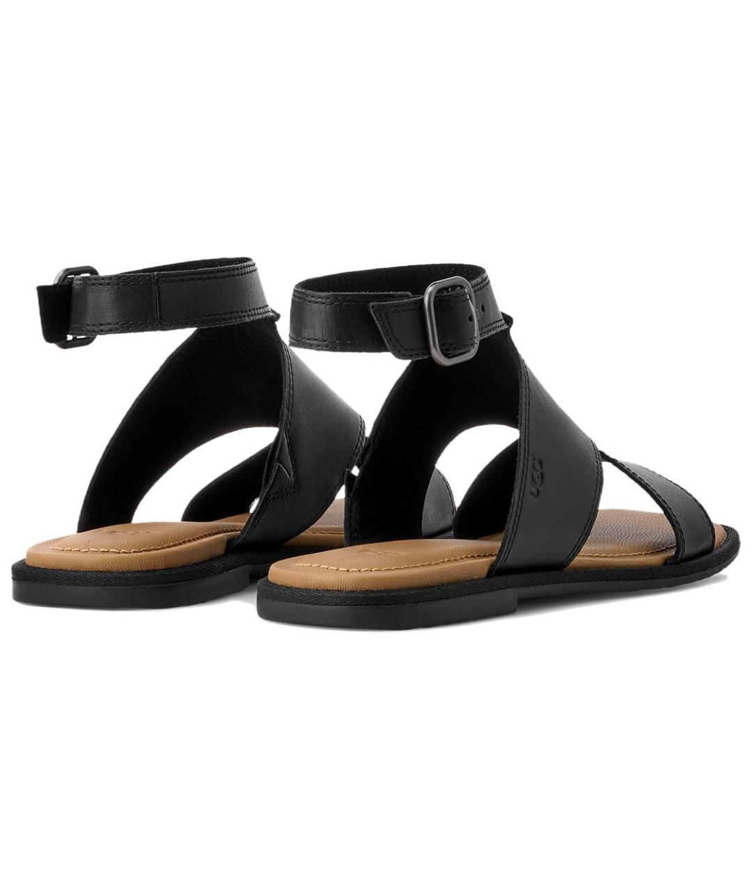 UGG AUSTRALIA Черные кожаные сандалии, фото 3
