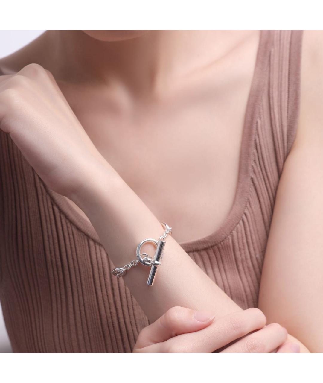 HERMES Серебрянный серебряный браслет, фото 4