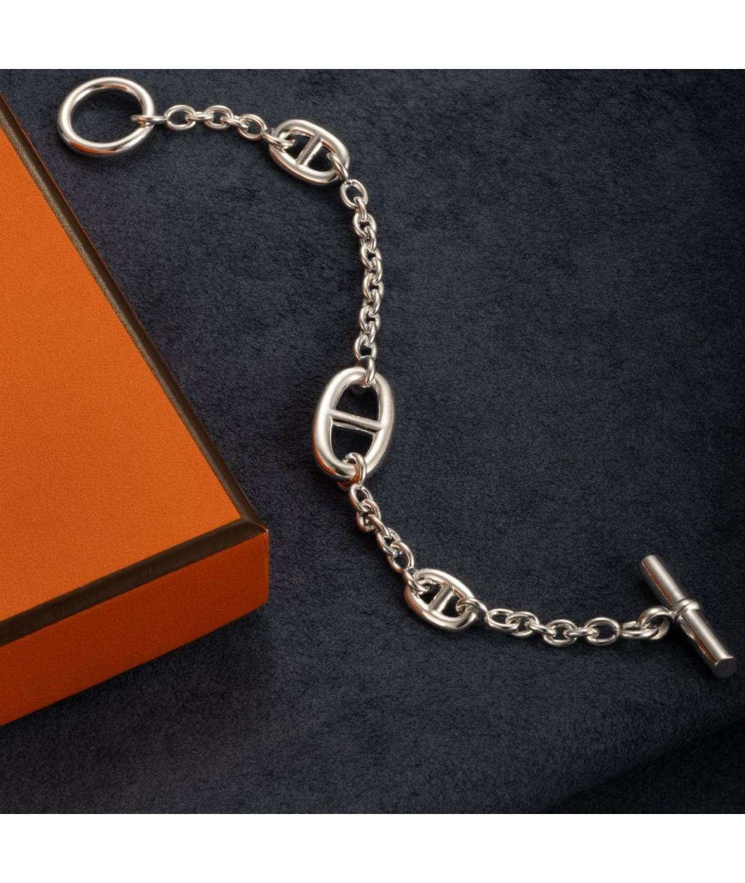 HERMES Серебрянный серебряный браслет, фото 7