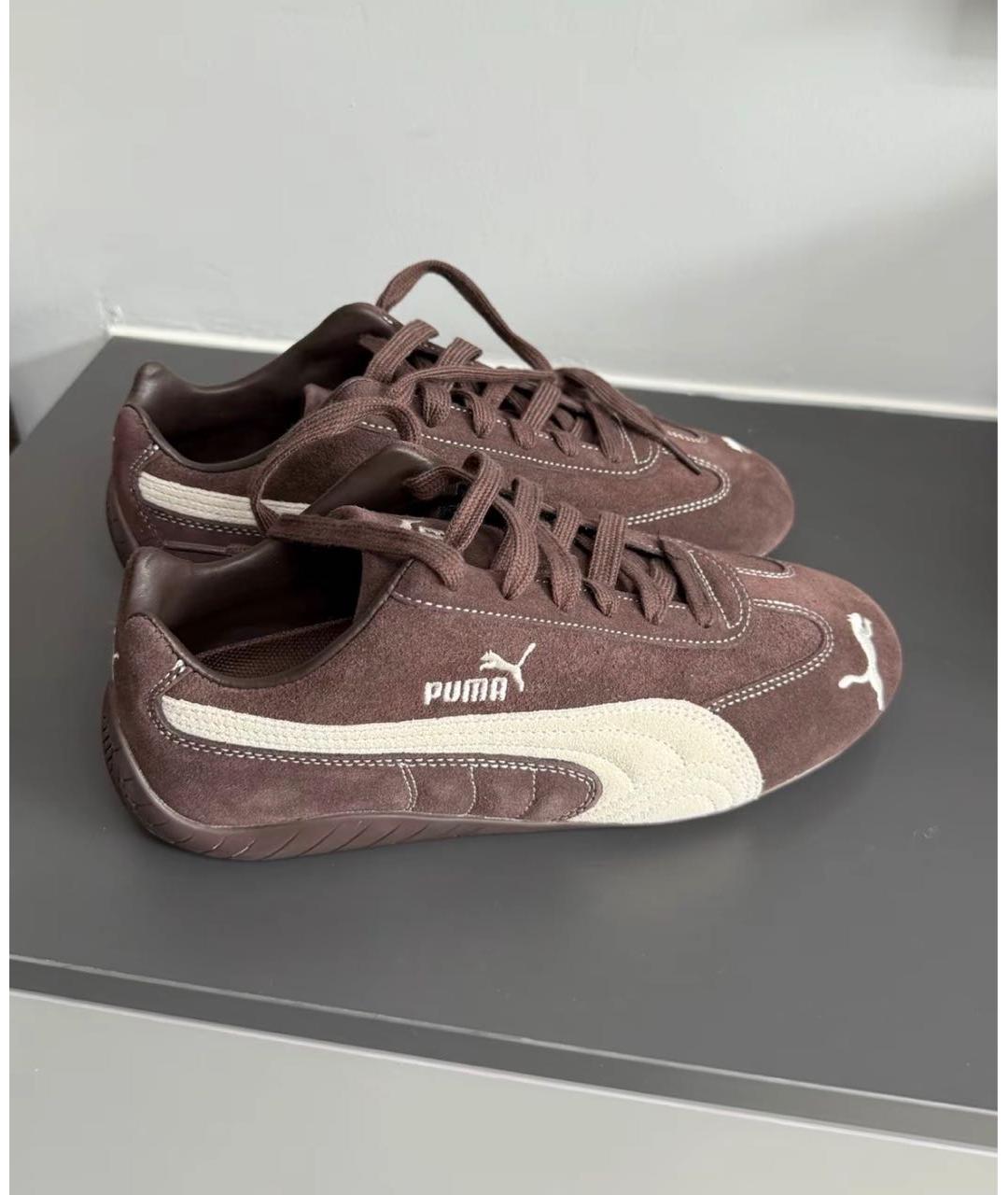 PUMA Коричневые замшевые кроссовки, фото 2